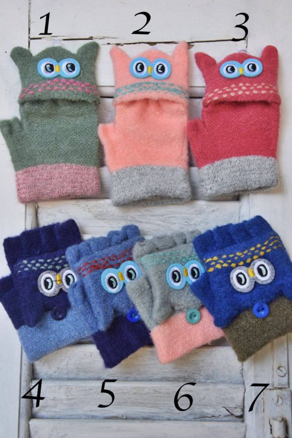 Παιδικά Γάντια Πλεκτά Owls Cover