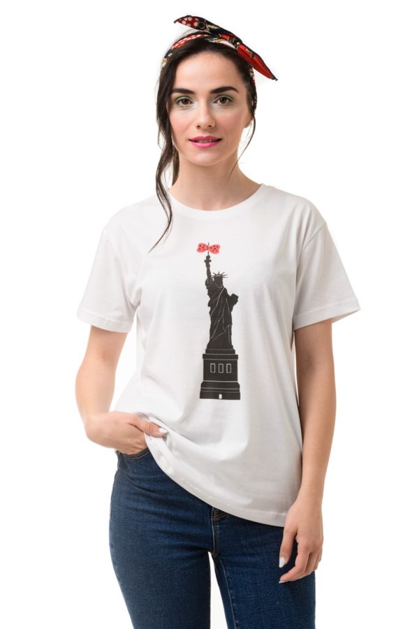 Κοντομάνικο T-Shirt Λευκό Liberty Statue