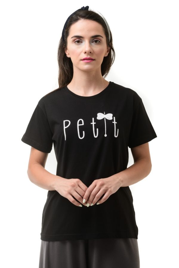 Μαύρο T-Shirt Κοντομάνικο Petit