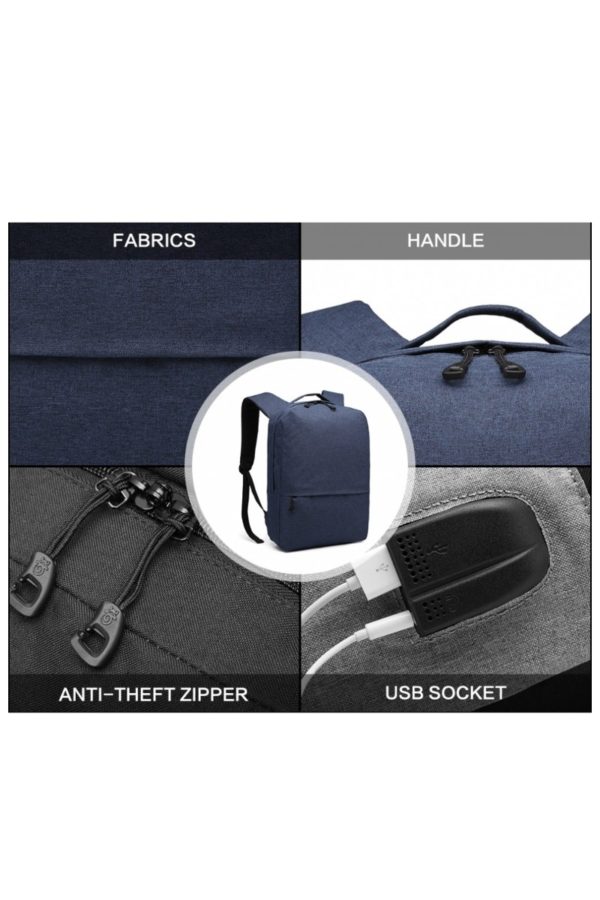 Μπλε Τσάντα Πλάτης με USB