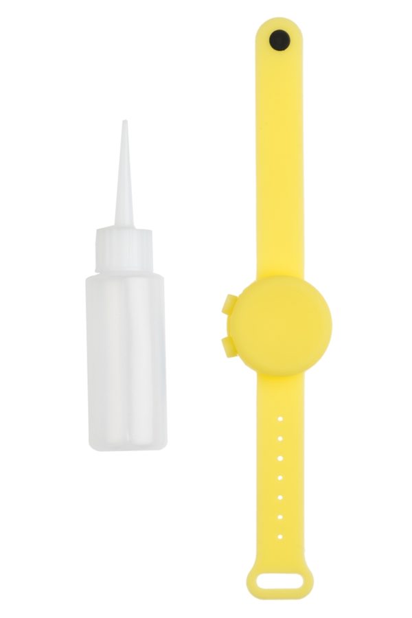 Κίτρινο Βραχιόλι Σιλικόνης Dispenser για Αντισηπτικό Ενηλίκων-Παιδιών