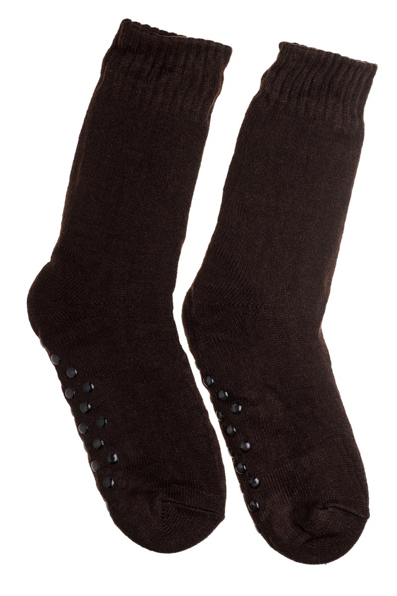 Καφέ Ανδρικές Χειμωνιάτικες Κάλτσες με Γούνα Fluffy