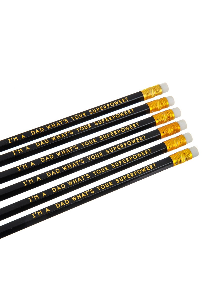 Set of 6 Μολύβια με Γόμα Dad's Superpower Pencils