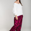 Ciela Trousers Φούξια Λεοπάρ Print Παντελόνα με Λάστιχο