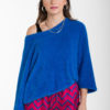 Luna Sweater Πλεκτή Χνουδωτή Μπλούζα Μπλε Ηλεκτρίκ