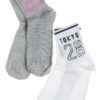 Σετ 2 Ζευγάρια Γυναικείες Κάλτσες Τokyo Άσπρο Γκρι Μελανζέ
