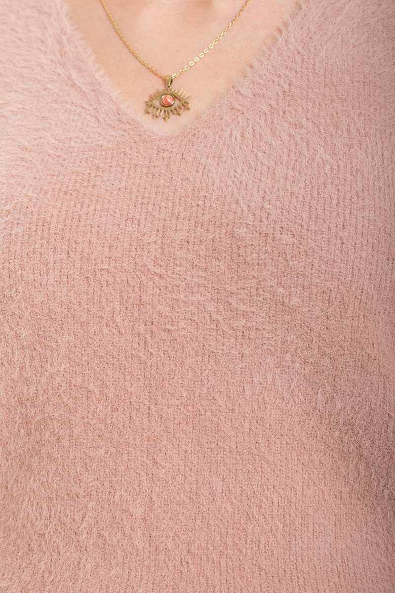 Fiona Knit Set Ροζ Πλεκτή Ζακέτα με Μπλούζα Αμάνικη