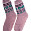 Ροζ Γυναικείες Χειμωνιάτικες Κάλτσες με Γούνα Fluffy Χιονονιφάδες