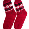 Κόκκινες Γυναικείες Χειμωνιάτικες Κάλτσες με Γούνα Fluffy Χιονονιφάδες