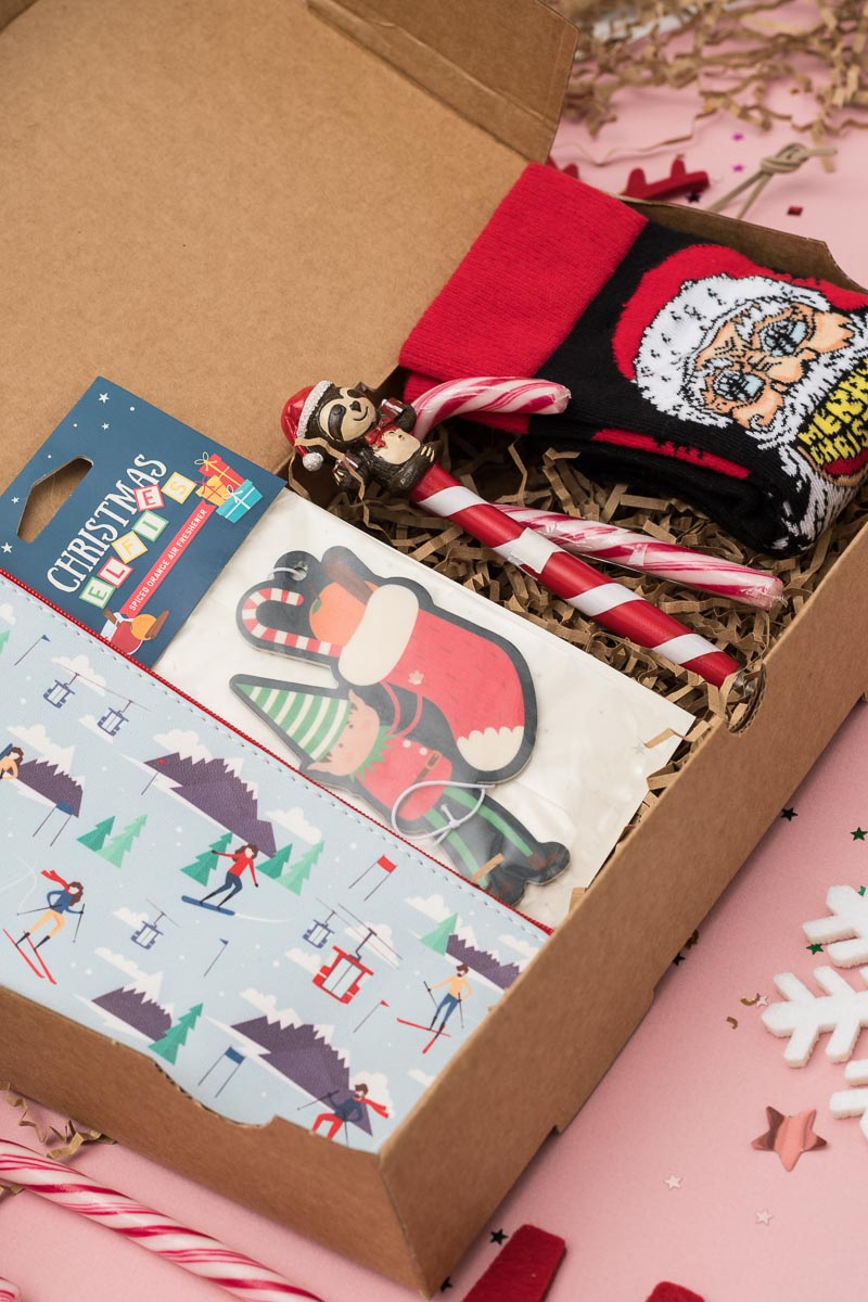 Christmas Gift Box Ski Elf Red For Him