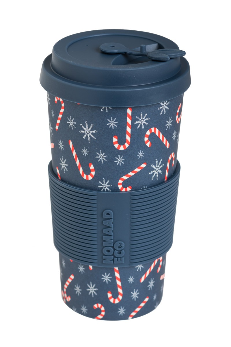Ποτήρι Καφέ Μπλε Christmas Candy Cane Bamboo Coffee Cup