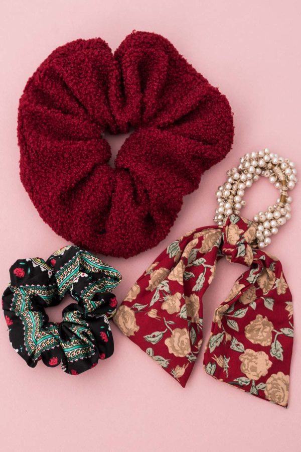 Set of 3 Σούρες Scrunchies Xl Red Mix 32