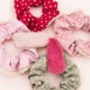 Set of 6 Scrunchies Dots & Clips Κοκκαλάκια Pink Mix 21