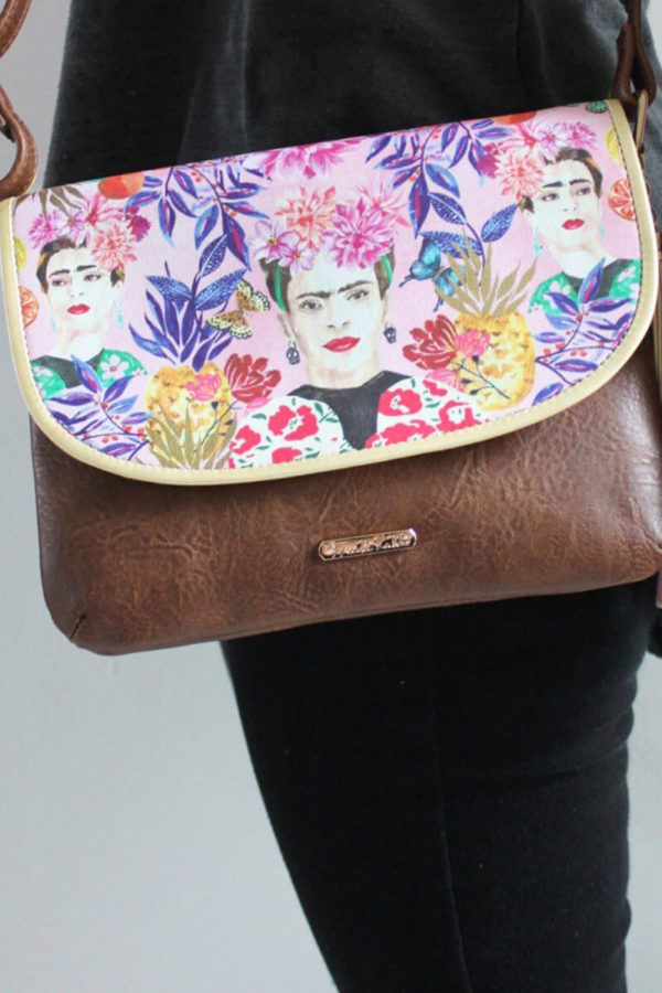 Τσάντα Χιαστί Frida Kahlo Με Λουλούδια και Φρούτα Disaster Designs