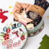 Christmas Tin Gift Box Scrunchie & Κάλτσες Πετρόλ