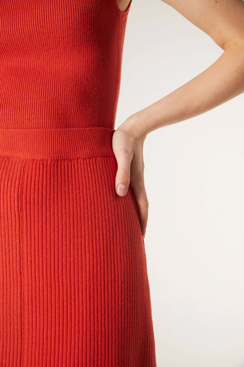 Knit Skirt Πλεκτή Φούστα Πορτοκαλί Compania Fantastica