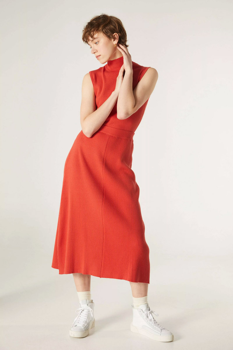 Knit Skirt Πλεκτή Φούστα Πορτοκαλί Compania Fantastica