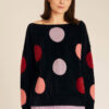 Multi Dots Sweater Μαύρο Πλεκτό Πουλόβερ PepaLoves
