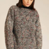 Multicolor Sweater Μαύρο Πλεκτό Πουλόβερ PepaLoves
