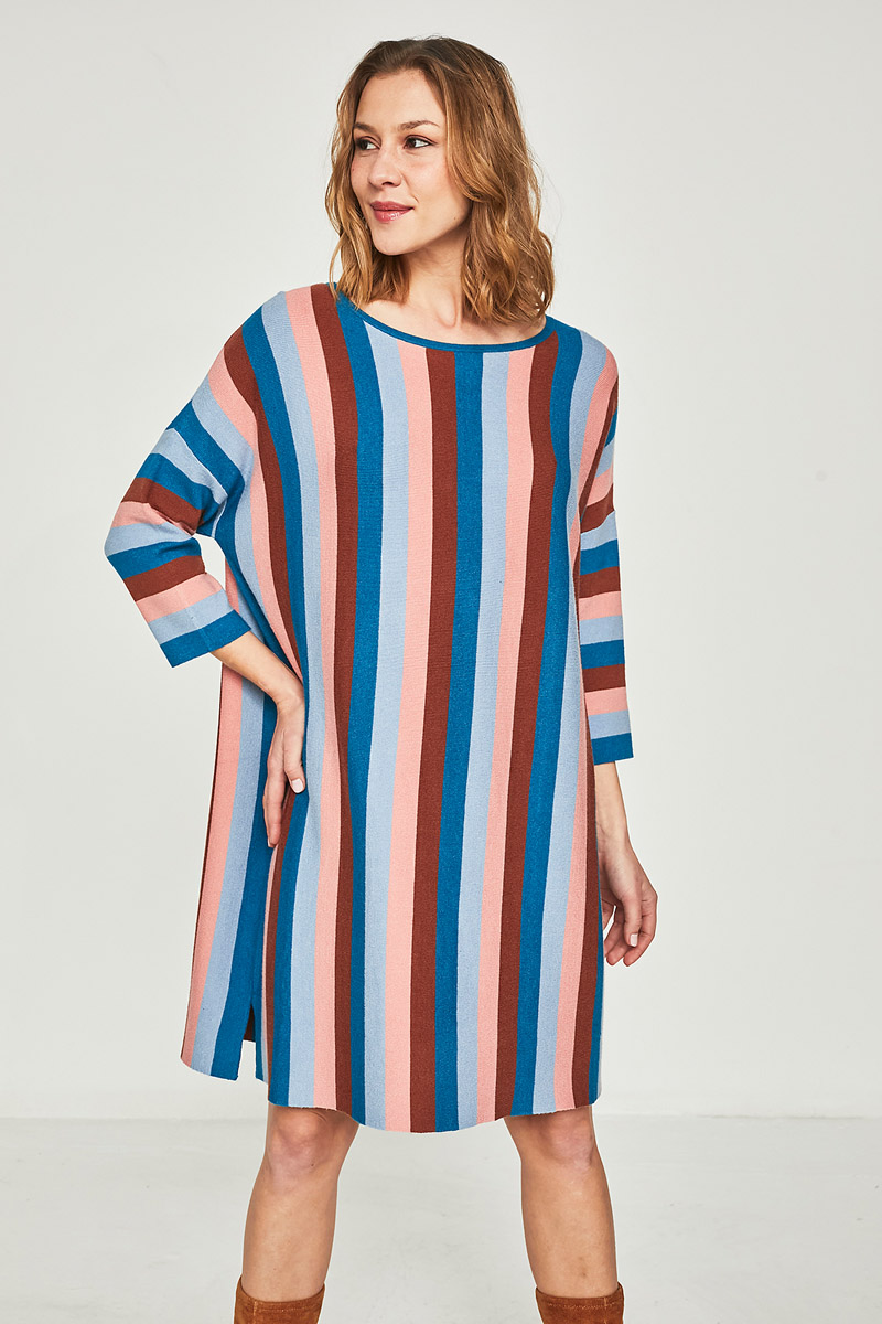 Stripe Knit Dress Ριγέ Κοντό Φόρεμα Smile