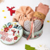 Christmas Tin Gift Box Κάλτσες Pink Floral & Heart