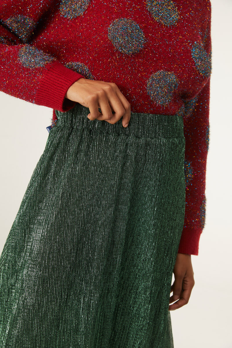 Glitter Skirt Πράσινη Φούστα με Λάστιχο Compania Fantastica
