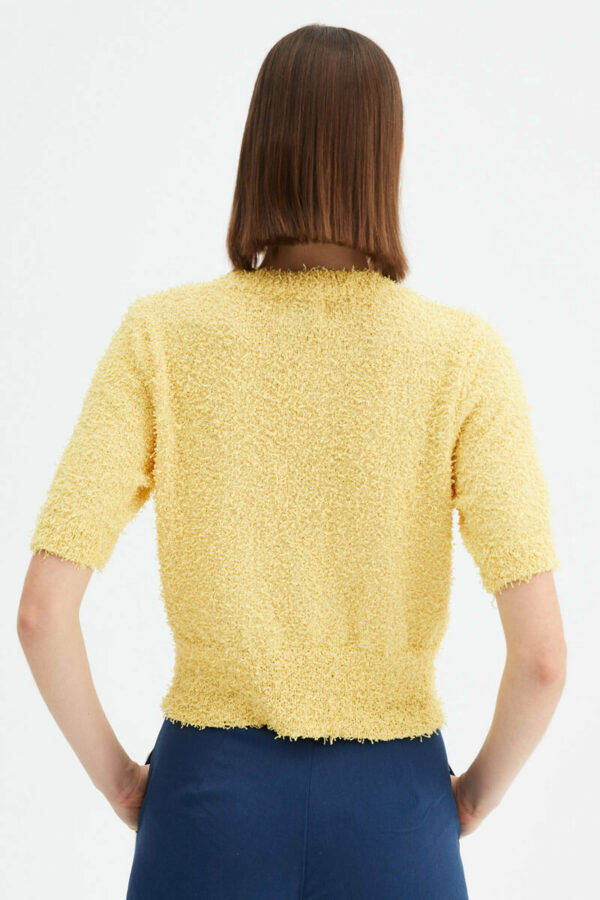 Κίτρινη Πλεκτή Καλοκαιρινή Μπλούζα Μπουκλέ Compania Fantastica