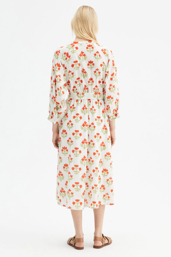 Paisley Flower Midi Dress Φλοράλ Φόρεμα Με Ζώνη Compania Fantastica