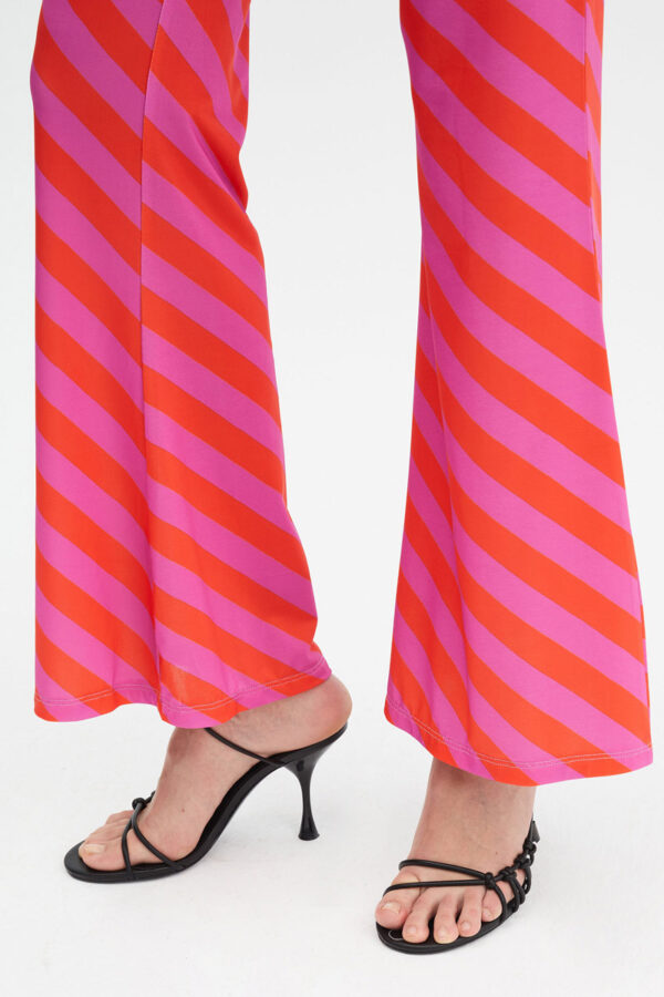Pink Orange Flared Stripe Trousers Ριγέ Παντελόνα Compania Fantastica