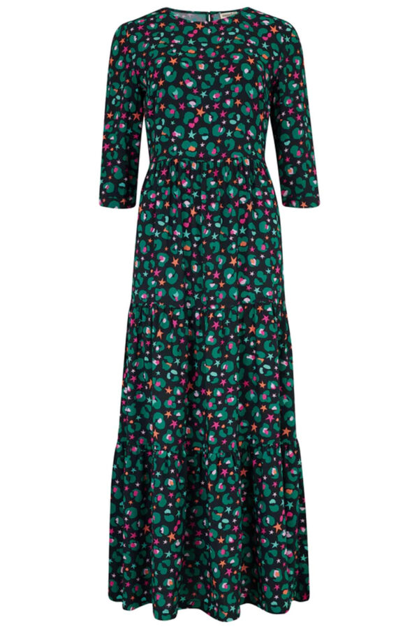Zaina Tiered Maxi Dress Μακρυμάνικο Φόρεμα Λεοπάρ Sugarhill
