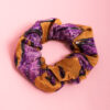 Caramel Purple Floral Scrunchie Σούρα Μαλλιών Βελούδινη Ριπ Petit Boutik
