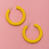 Κίτρινοι Μεγάλοι Κρίκοι Καρφωτά Σκουλαρίκια Petit Boutik