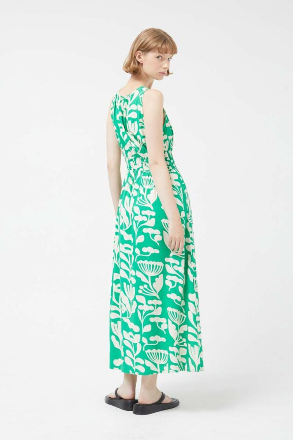 Πράσινο Floral Maxi Φόρεμα Αμάνικο Compania Fantastica