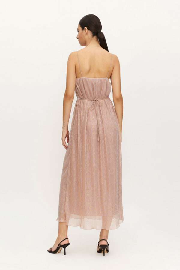 Dusty Pink Glitter Φόρεμα Maxi Dress Compania Fantastica