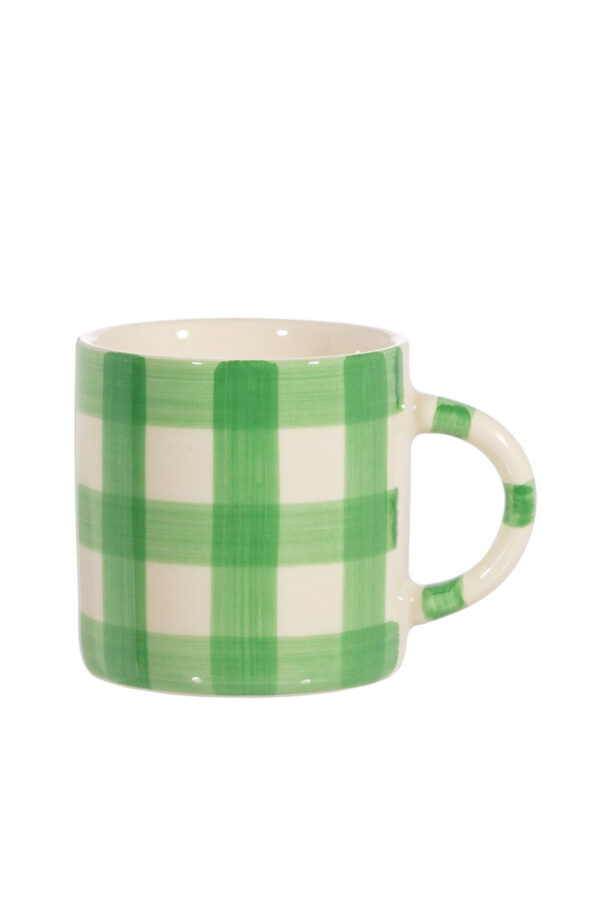 Πράσινη Καρό Κεραμική Κούπα Gingham Mug Green